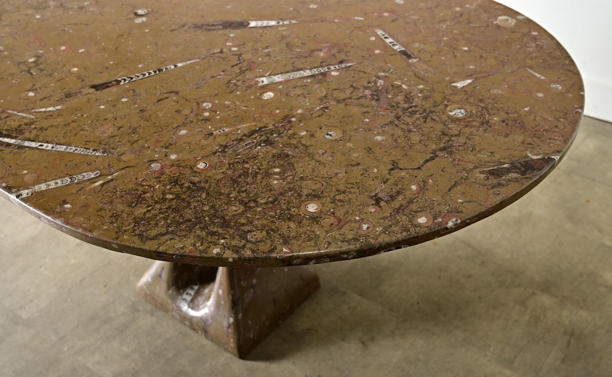 French Midcentury Carved Stone Dining Table For Sale 8