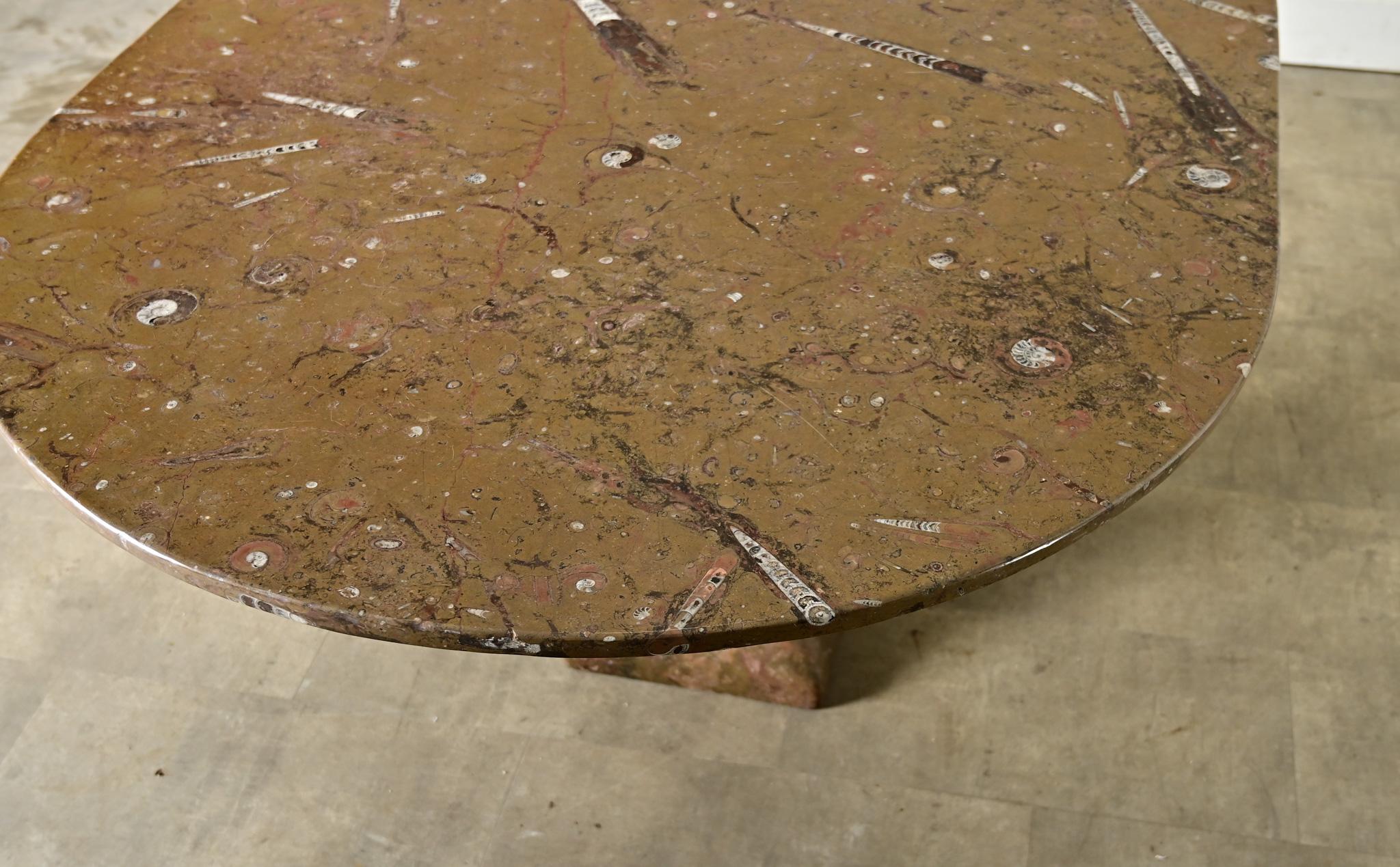 French Midcentury Carved Stone Dining Table For Sale 10
