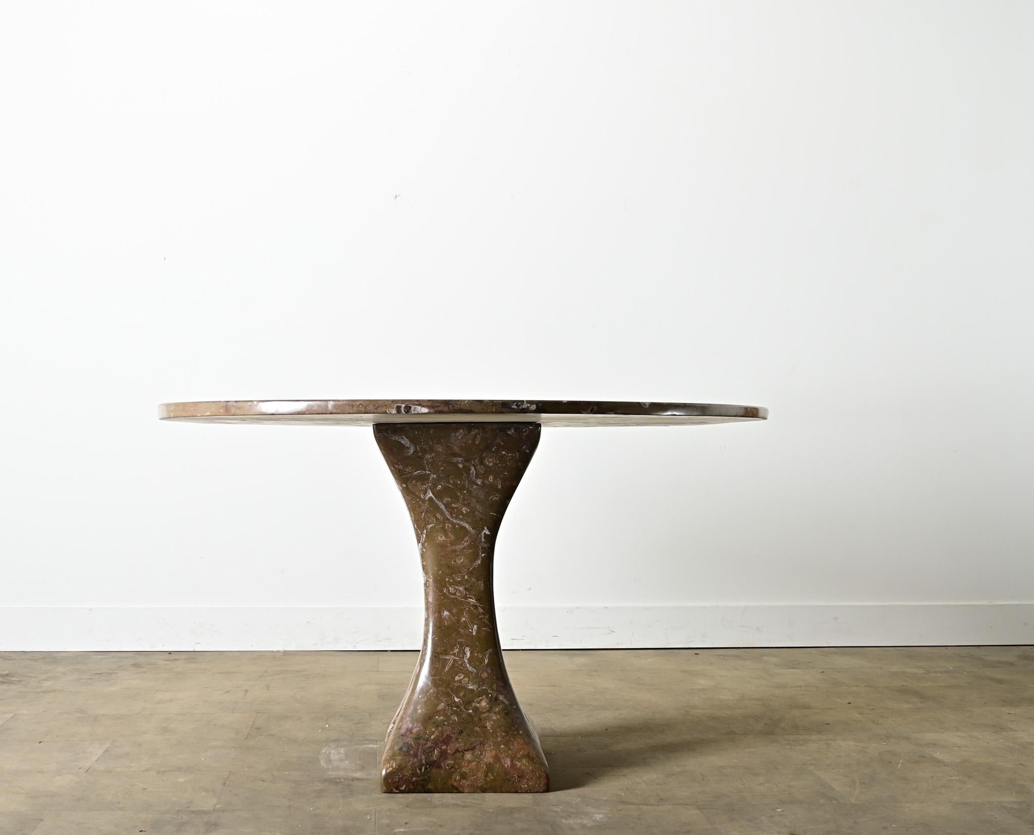 French Midcentury Carved Stone Dining Table For Sale 12