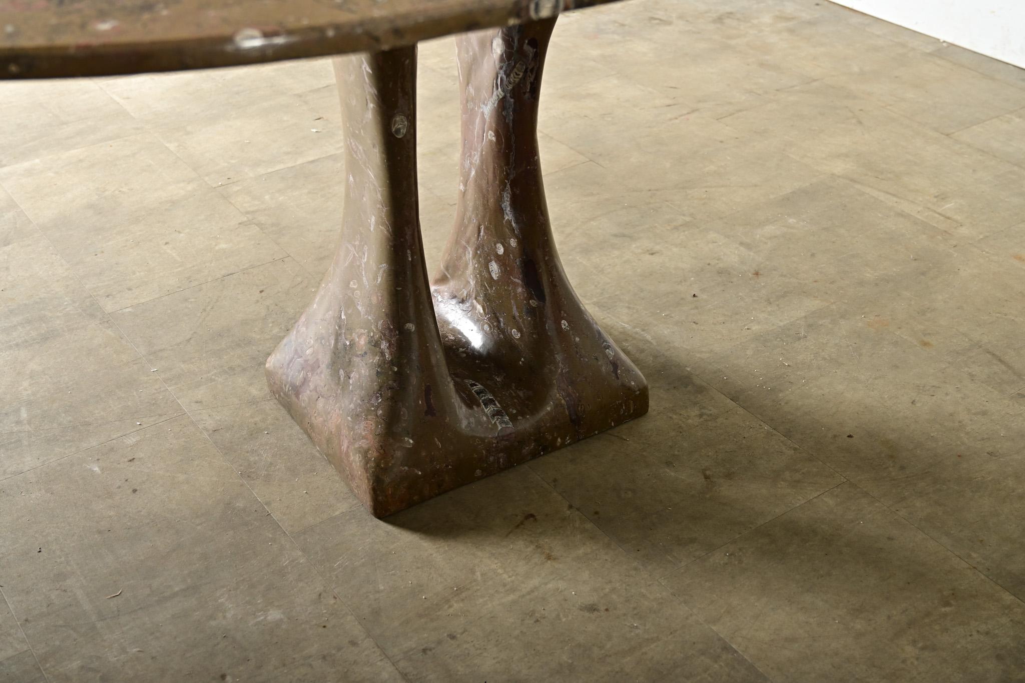 French Midcentury Carved Stone Dining Table For Sale 13