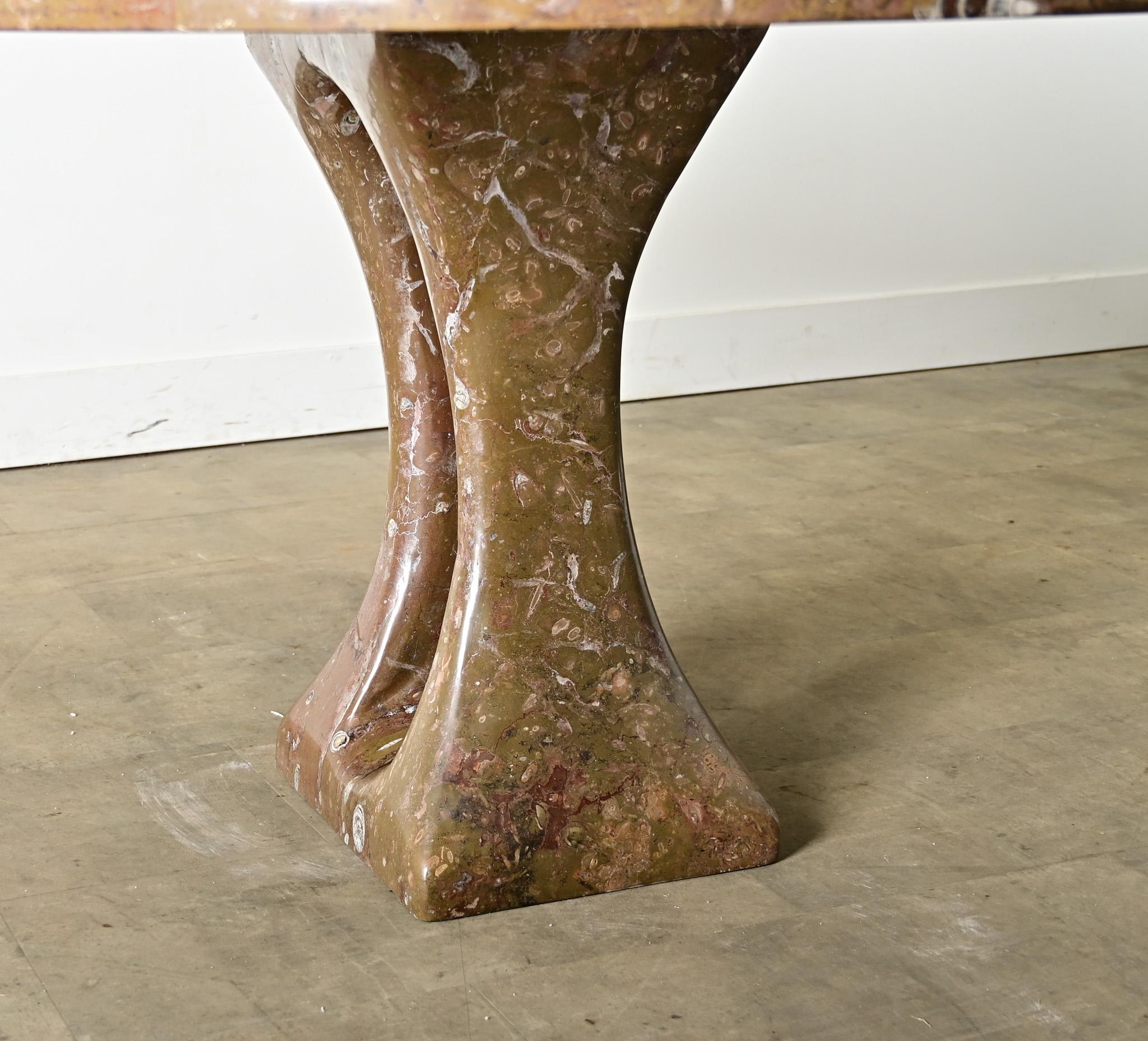 French Midcentury Carved Stone Dining Table For Sale 15