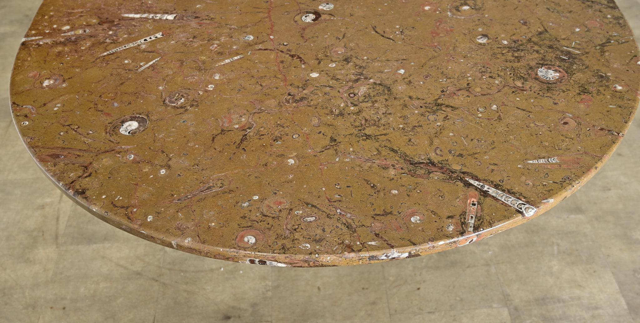 French Midcentury Carved Stone Dining Table For Sale 2