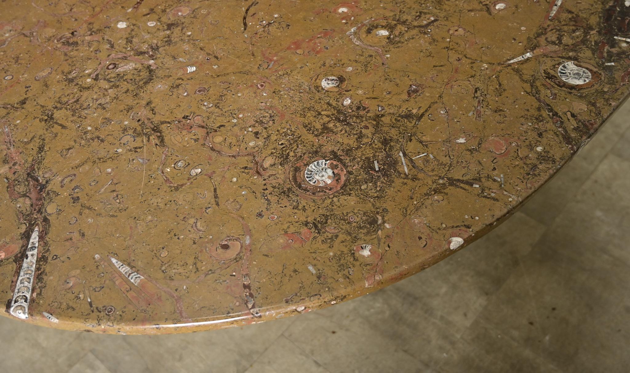 French Midcentury Carved Stone Dining Table For Sale 3