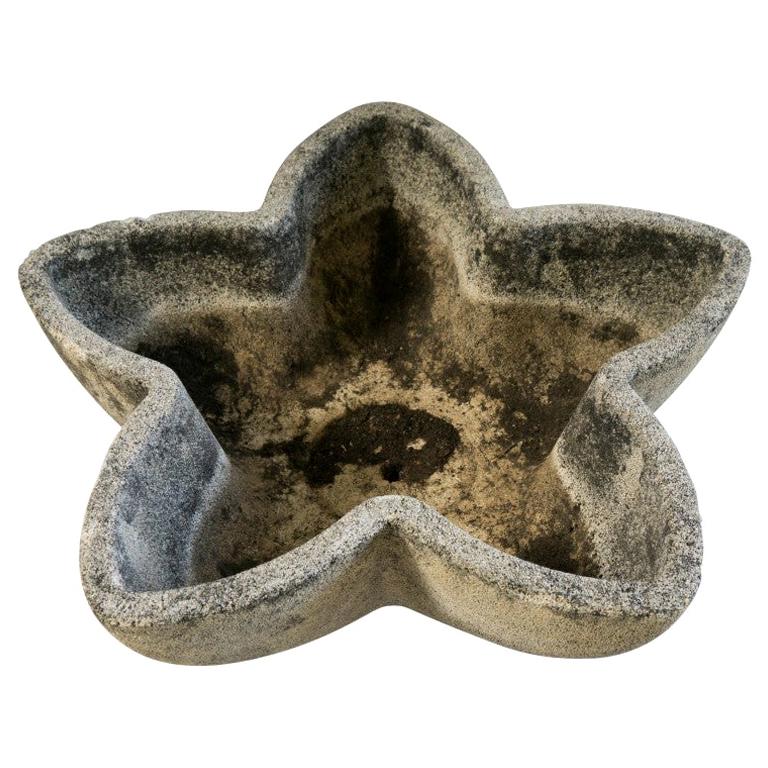 French Midcentury Cement Star Planter For Sale