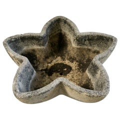 French Midcentury Cement Star Planter