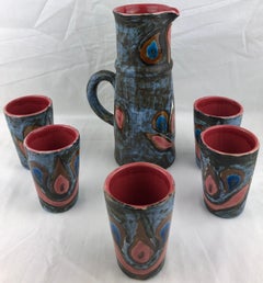 Vallauris French Mid-20th Century Ceramic Lemonade Set