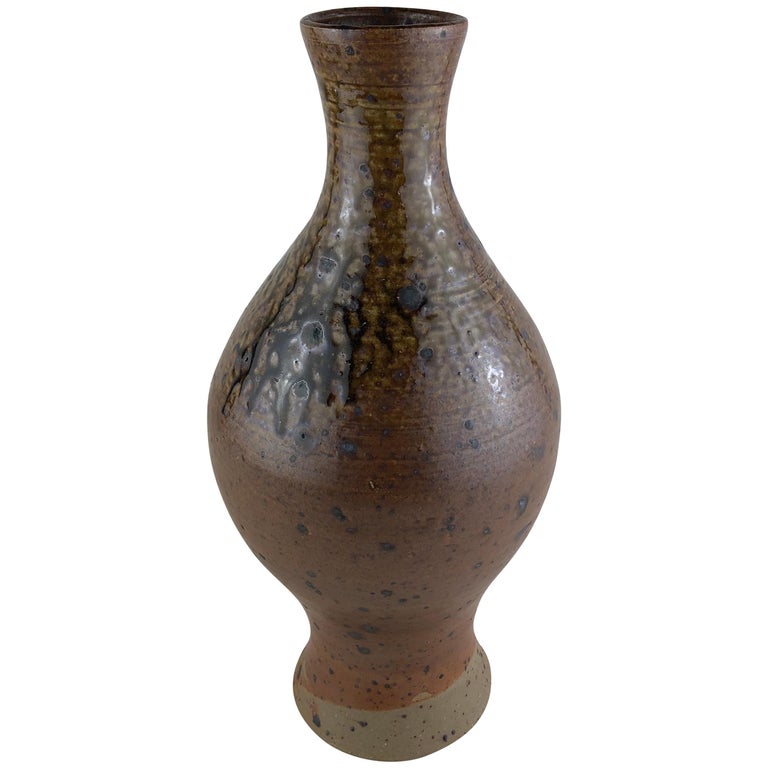 French Midcentury Ceramic Vase Signed JPG For Sale at 1stDibs