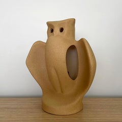 French, Mid-Century Ceramic Zoomorphic Owl Lamp
