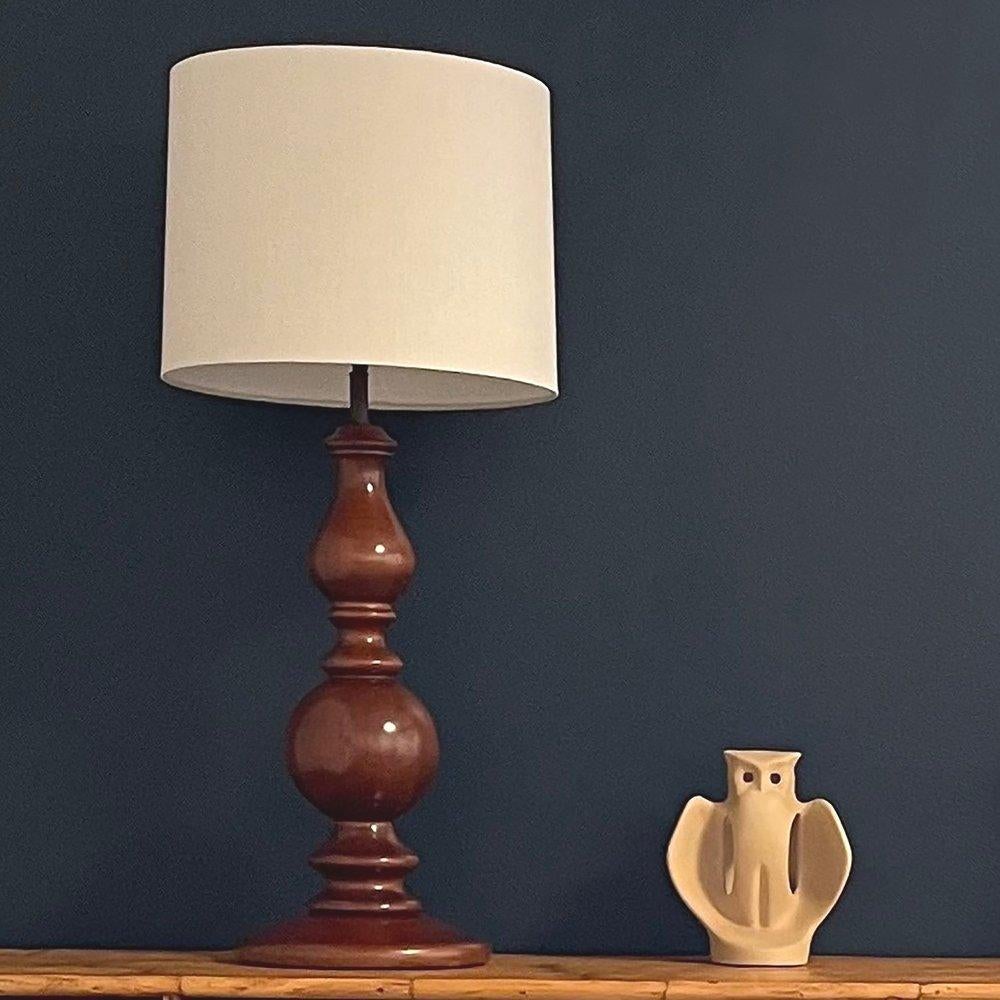 French, Mid-Century Ceramic Zoomorphic Owl Lamp For Sale 4