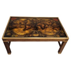 French midcentury  Coffee Table “Map/Globe”, Maison Jansen