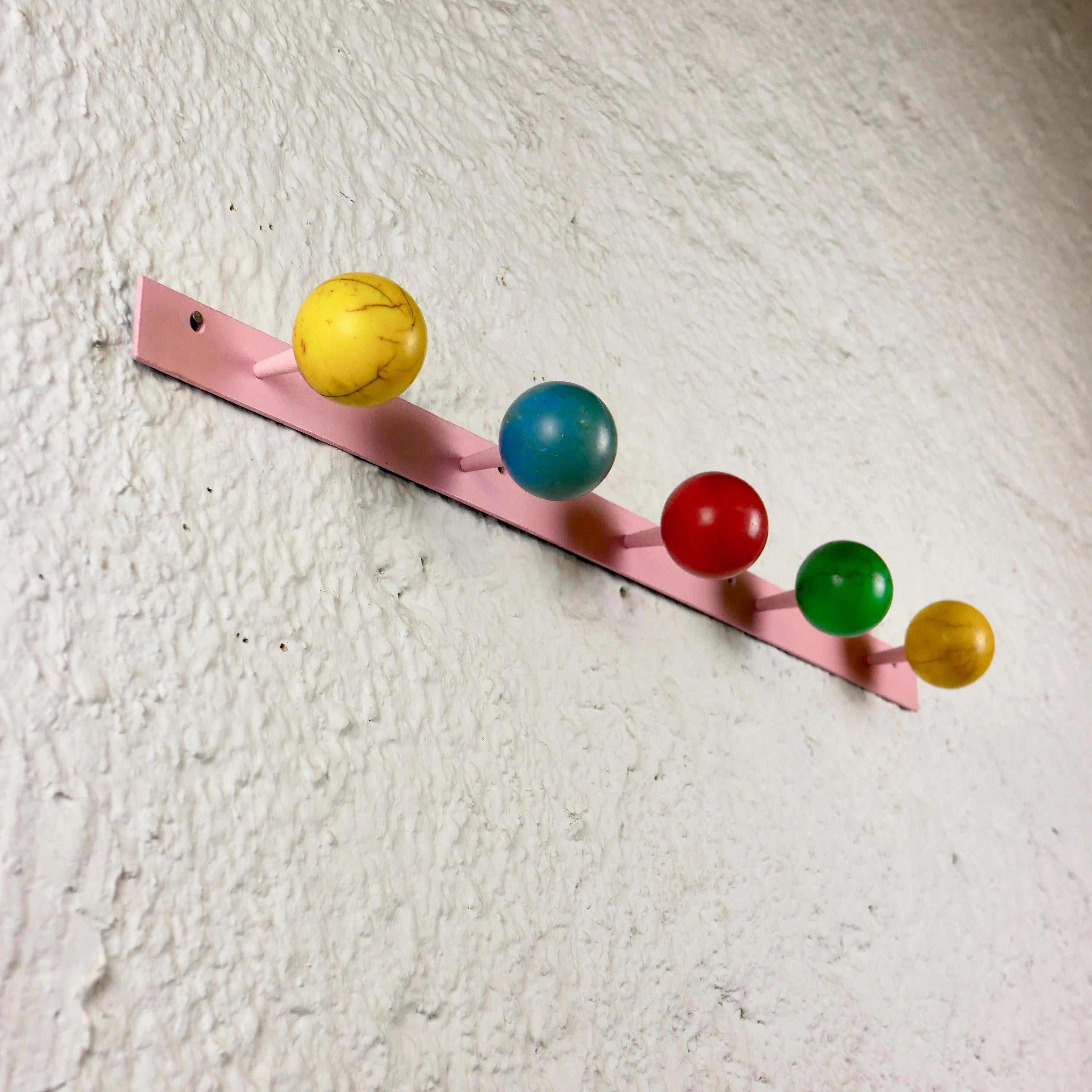 Mid-Century Modern French Midcentury Colorful Coat Rack in the Style of Roger Feraud