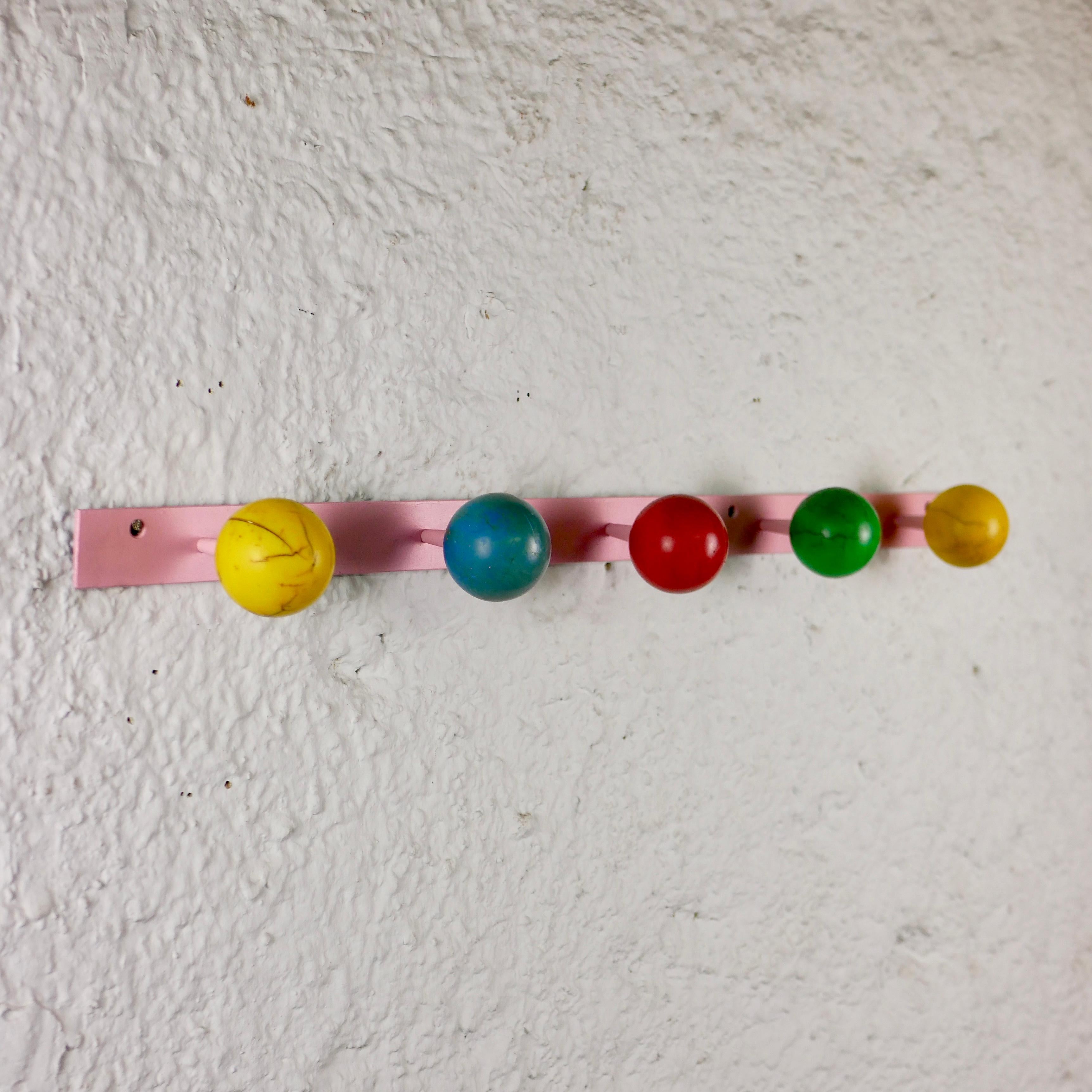 20th Century French Midcentury Colorful Coat Rack in the Style of Roger Feraud