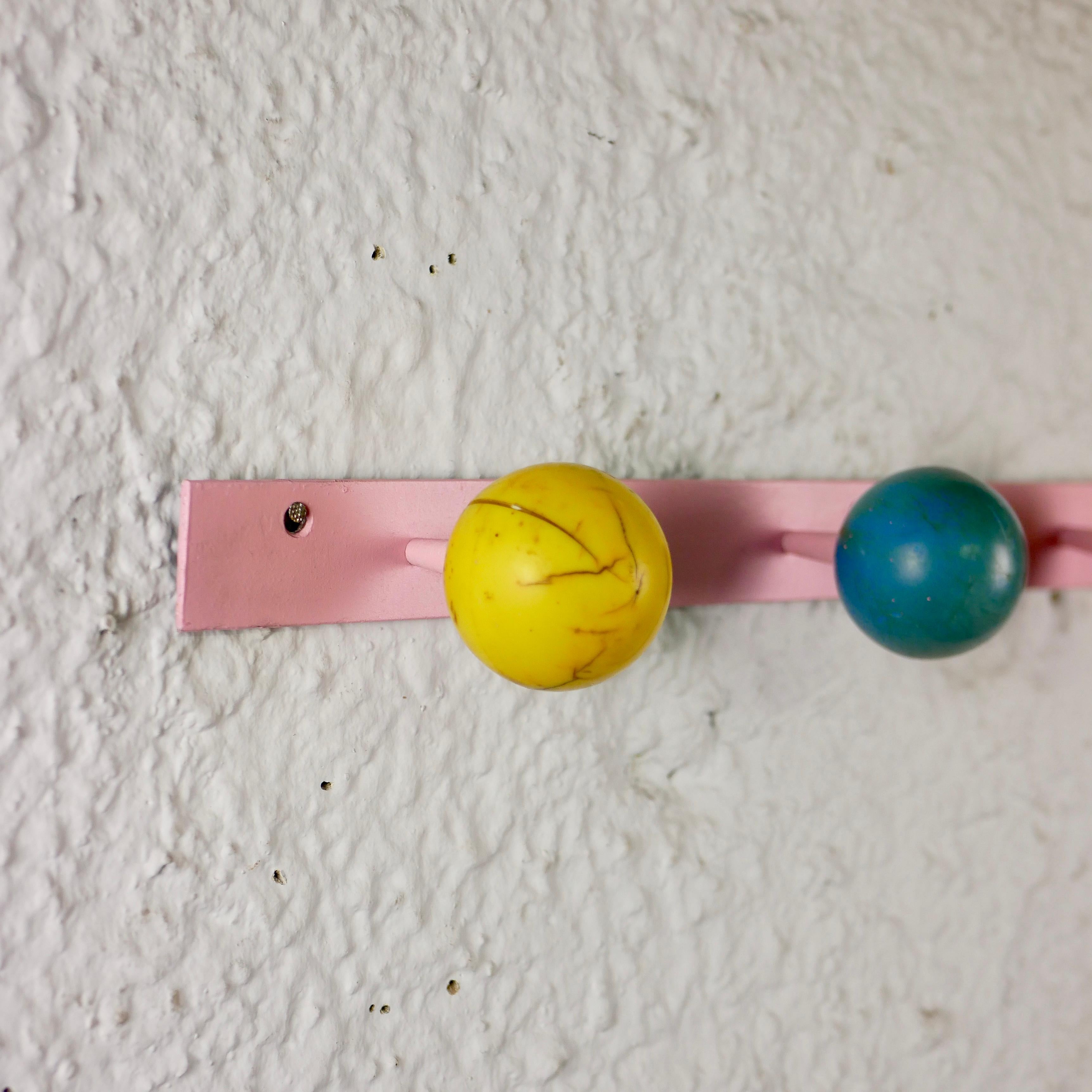 Metal French Midcentury Colorful Coat Rack in the Style of Roger Feraud