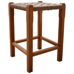 French Midcentury Cord Stool or Side Table