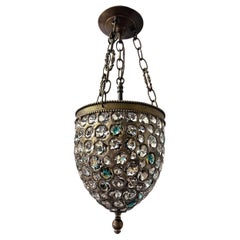 Vintage French Midcentury Crystal Lantern