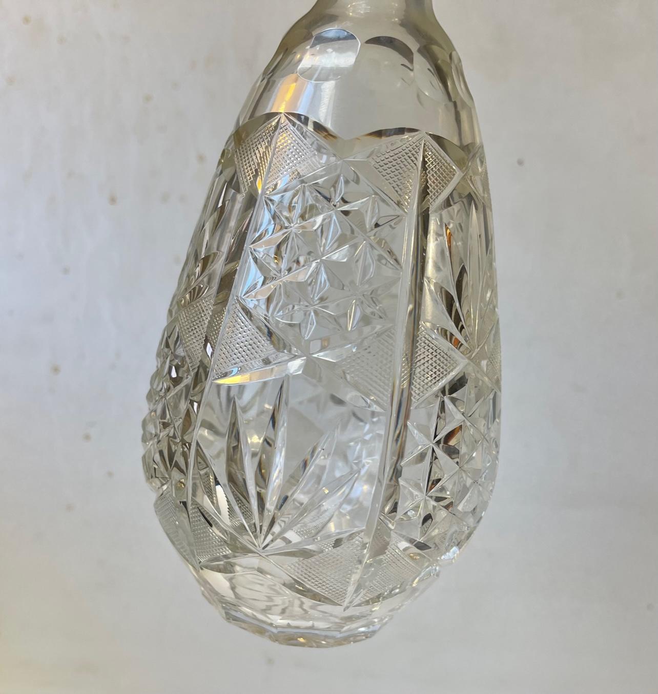 Mid-Century Modern French Midcentury Cut Crystal Decanter from Cristal De Lorraine, 1950s For Sale