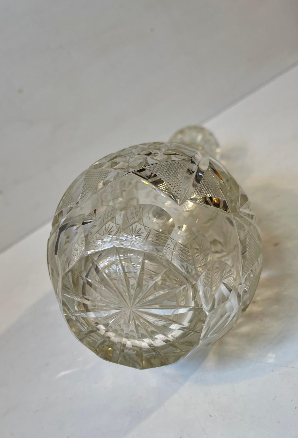 Mid-20th Century French Midcentury Cut Crystal Decanter from Cristal De Lorraine, 1950s For Sale