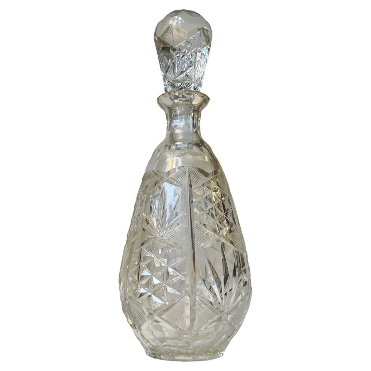 French Midcentury Cut Crystal Decanter from Cristal De Lorraine, 1950s For Sale