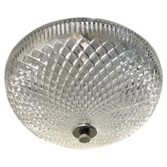 French Midcentury Cut Glass Light Fixture