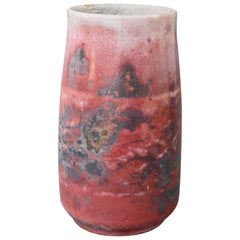 French Midcentury Decorative Pink Ceramic Vase by La Po'é'terie, circa 1980s