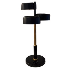 French Midcentury Desk Lamp With Three Shades, Black Painted Metal
