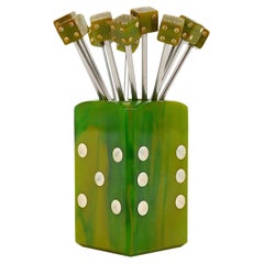 French Midcentury Dice Cocktail Picks, 1930s