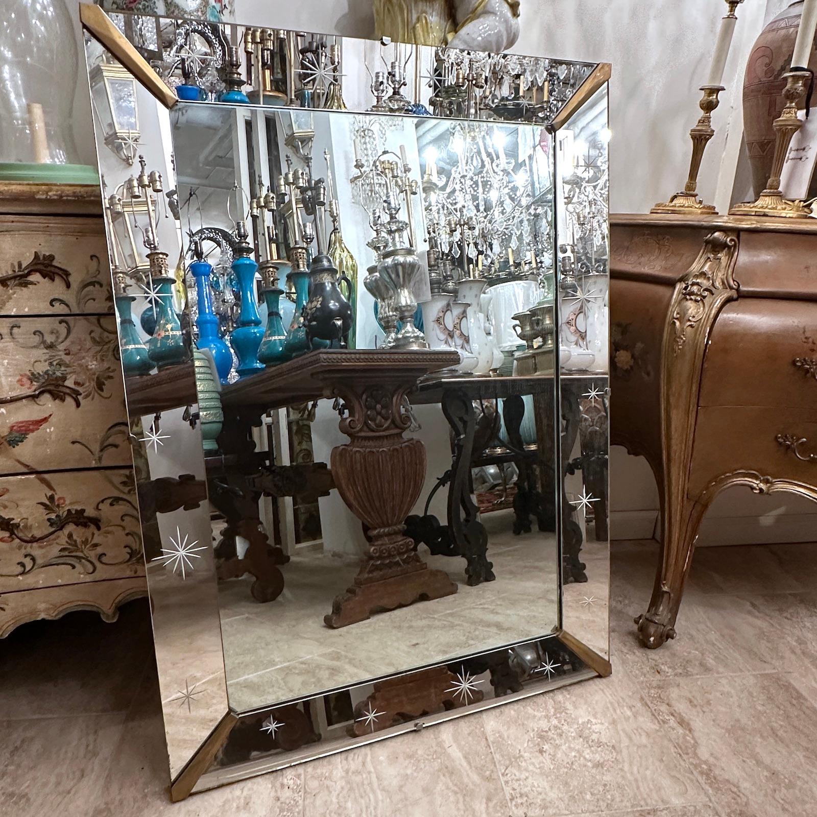 French circa 1950's etched mirror.

Measurements:
Height: 45