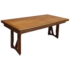 French Midcentury Extendable Oak Table by Guillerme et Chambron