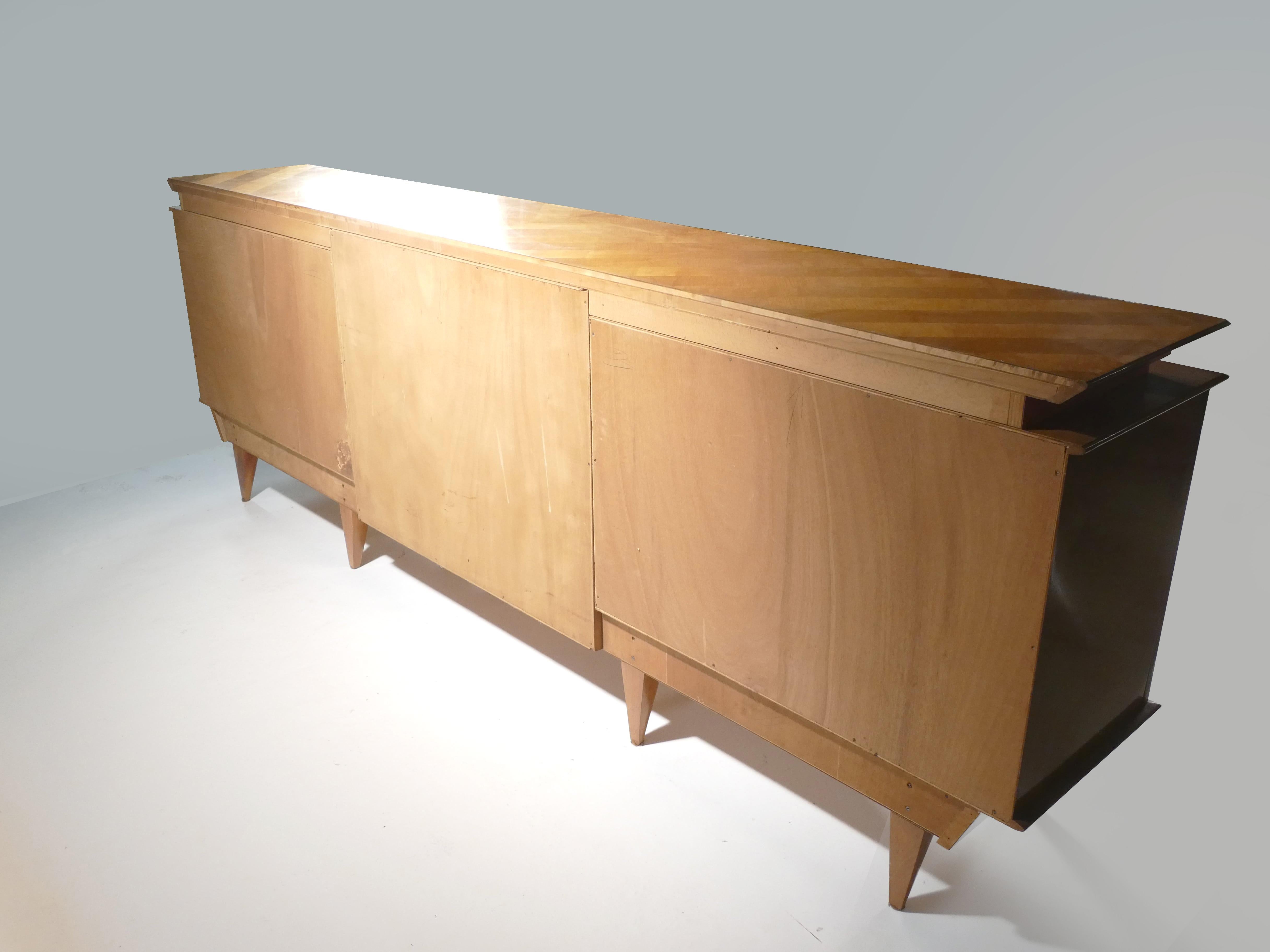 French Midcentury Extra Large Modernist Oak Sideboard, 1950s For Sale 2