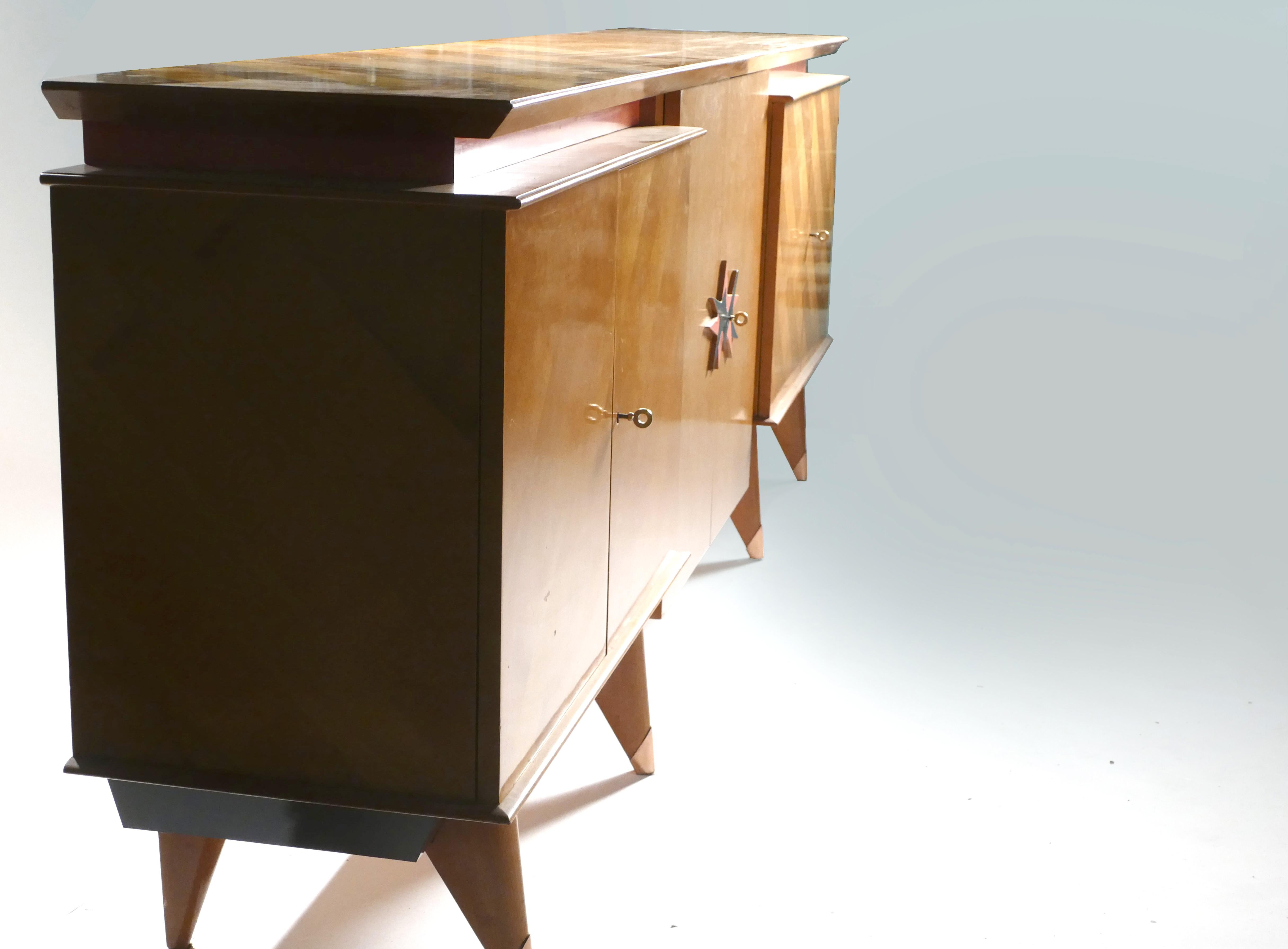 Mid-Century Modern French Midcentury Extra Large Modernist Oak Sideboard, 1950s For Sale