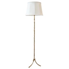 French Midcentury Faux Bamboo Floor Lamp