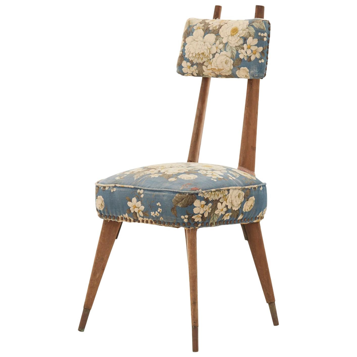 French Midcentury Floral Dining Chair