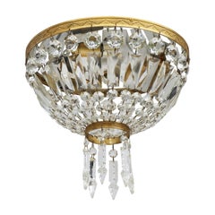 French Midcentury Flush Mount Chandelier, circa 1960