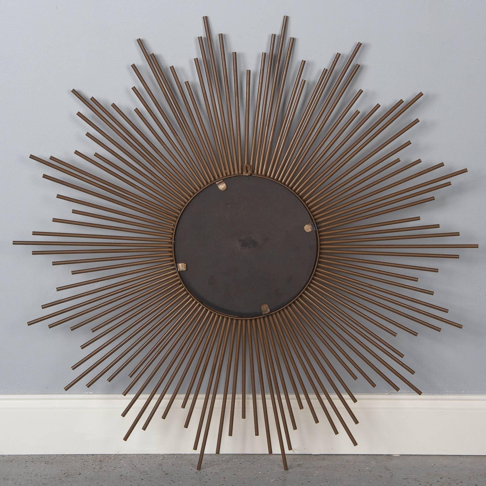 French Gilded Metal Sunburst Mirror, Late 20th Century 6