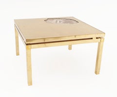 Maison Jansen French Mid-Century Brass and Agate Coffee Table