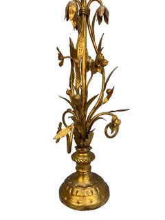 Französische Lampe aus vergoldetem Metall aus der Mitte des Jahrhunderts