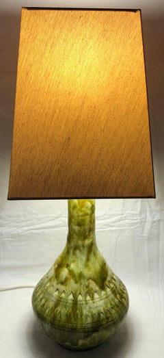 French Midcentury Glazed Ceramic Table Lamp