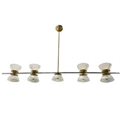 French Mid-Century Horizontal Chandelier