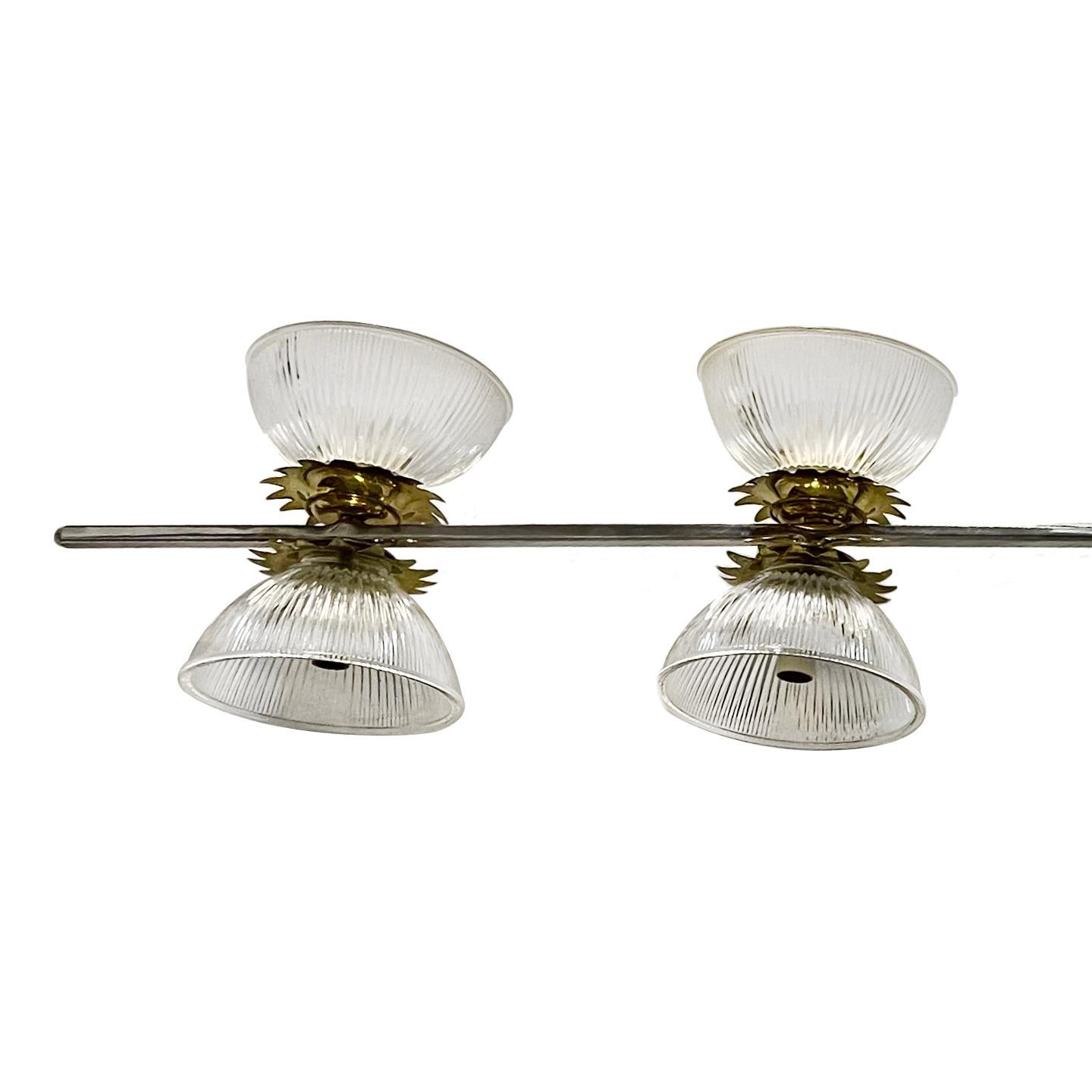 French Mid-Century Horizontal Chandelier In Good Condition For Sale In New York, NY