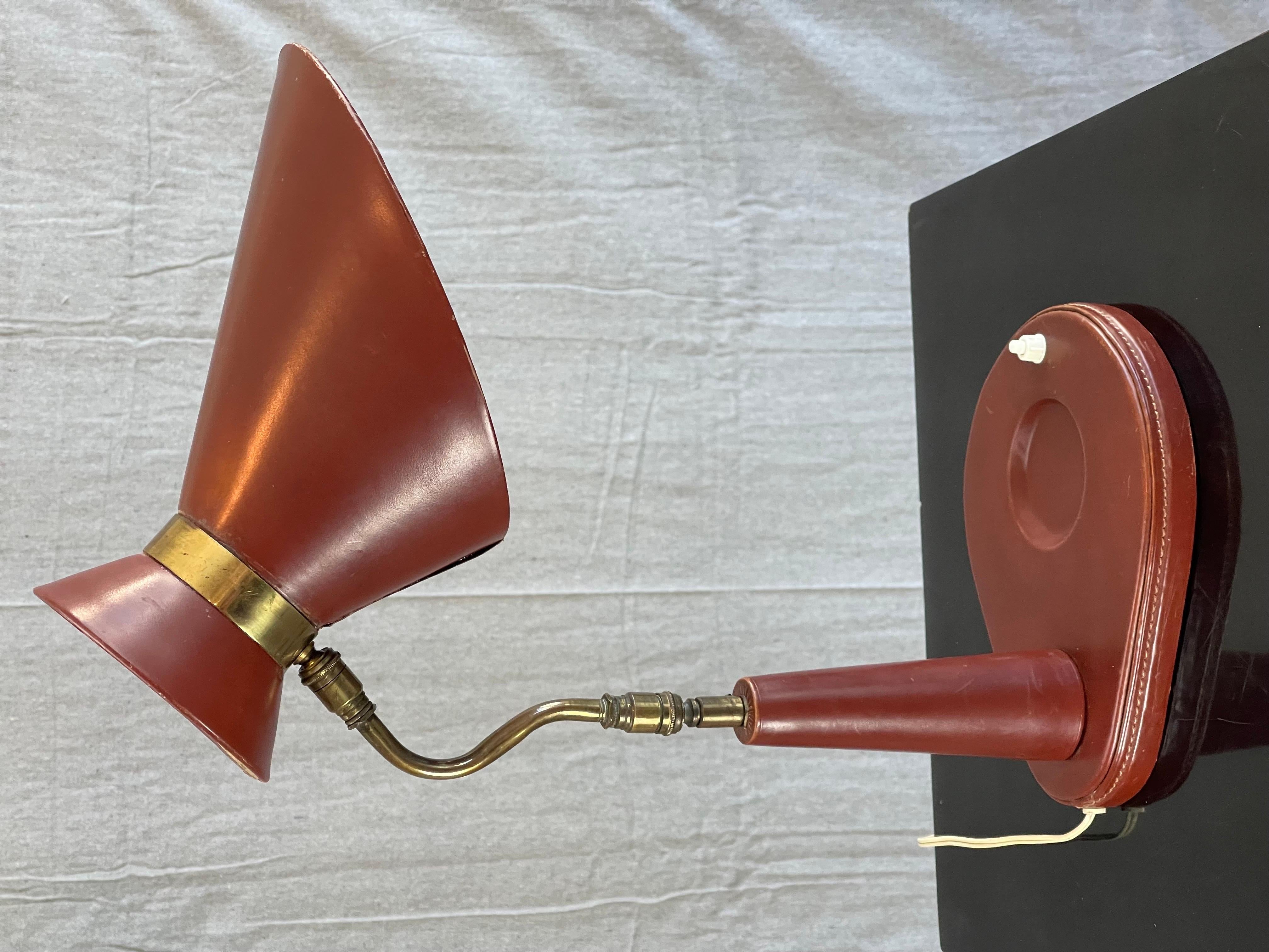Mid-Century Modern French Midcentury Jacques Adnet Desk Lamp For Sale