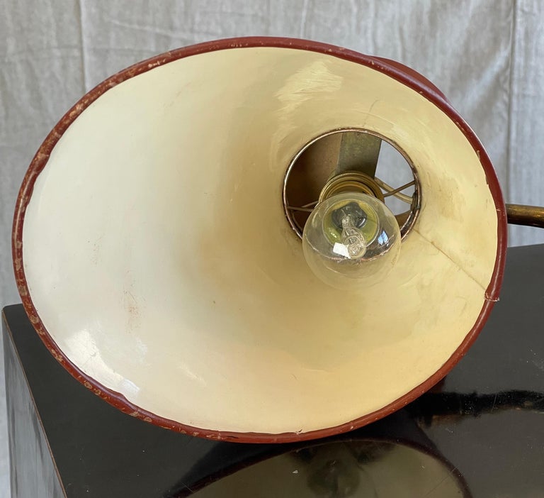 French Midcentury Jacques Adnet Desk Lamp In Good Condition For Sale In Willows, CA
