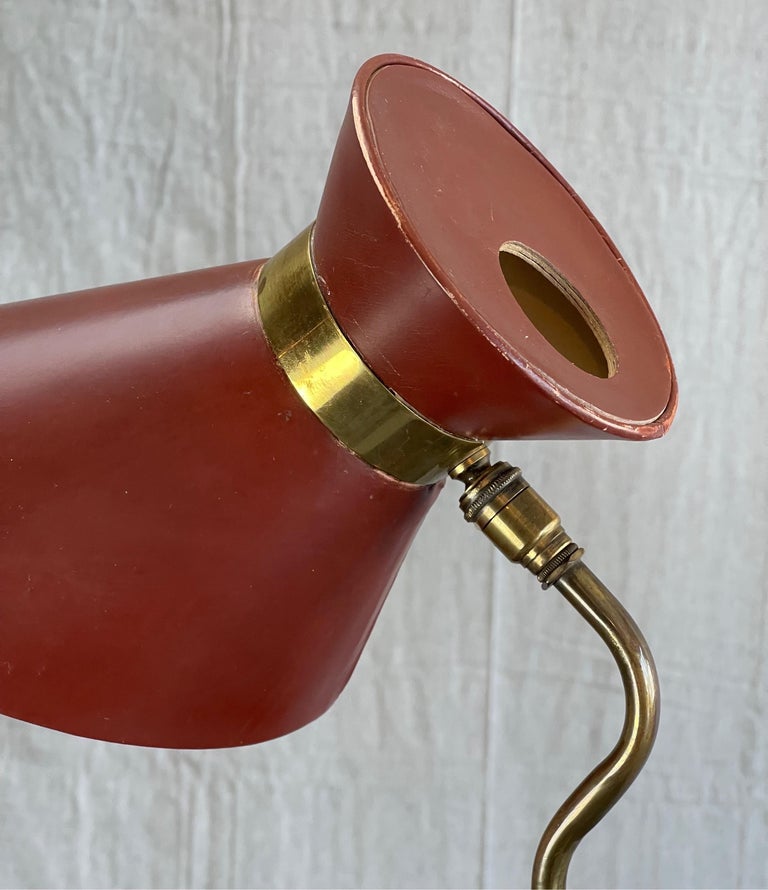 20th Century French Midcentury Jacques Adnet Desk Lamp For Sale