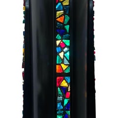 French Midcentury Lantern with Glass Insets