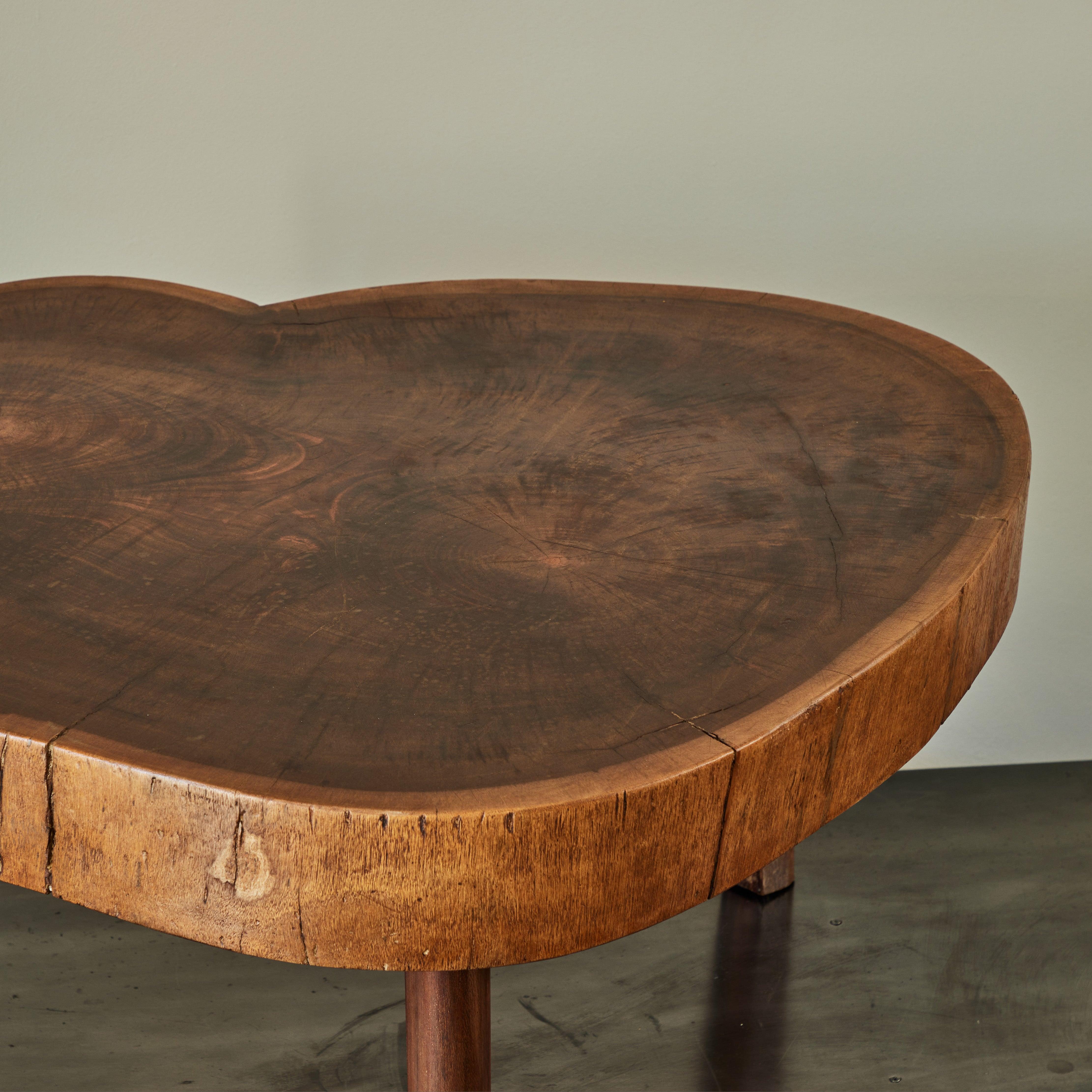 French Mid-Century Live Edge Wood Coffee Table 1