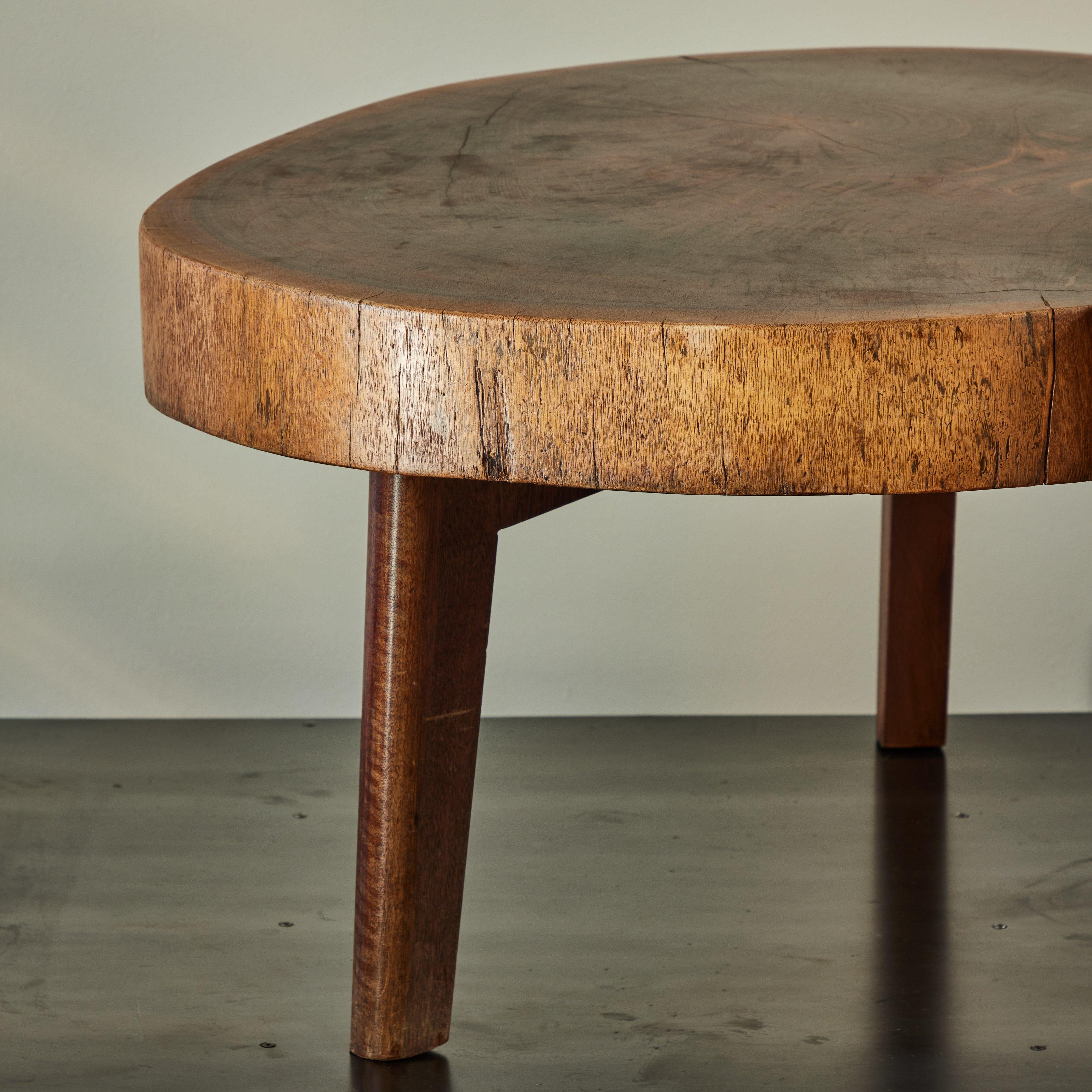 French Mid-Century Live Edge Wood Coffee Table 2