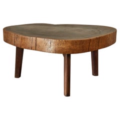 French Mid-Century Live Edge Wood Coffee Table