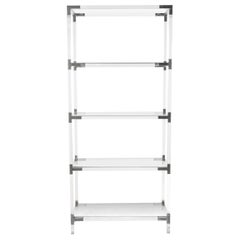 French Midcentury Lucite & Metal Bookshelf in the Style of Maison Jansen