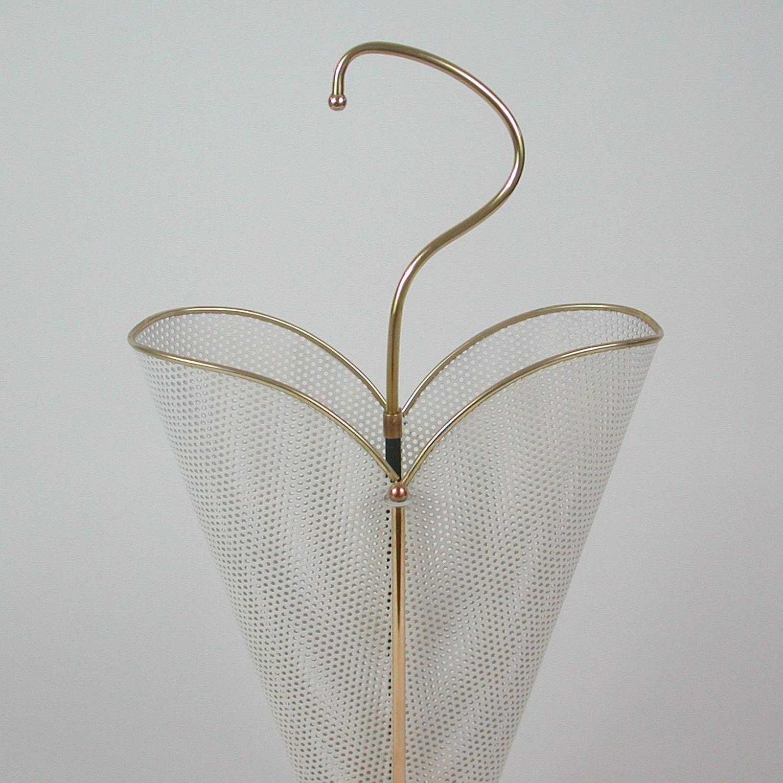 Mid-20th Century French Midcentury Mategot Style White Umbrella Stand, 1950s For Sale
