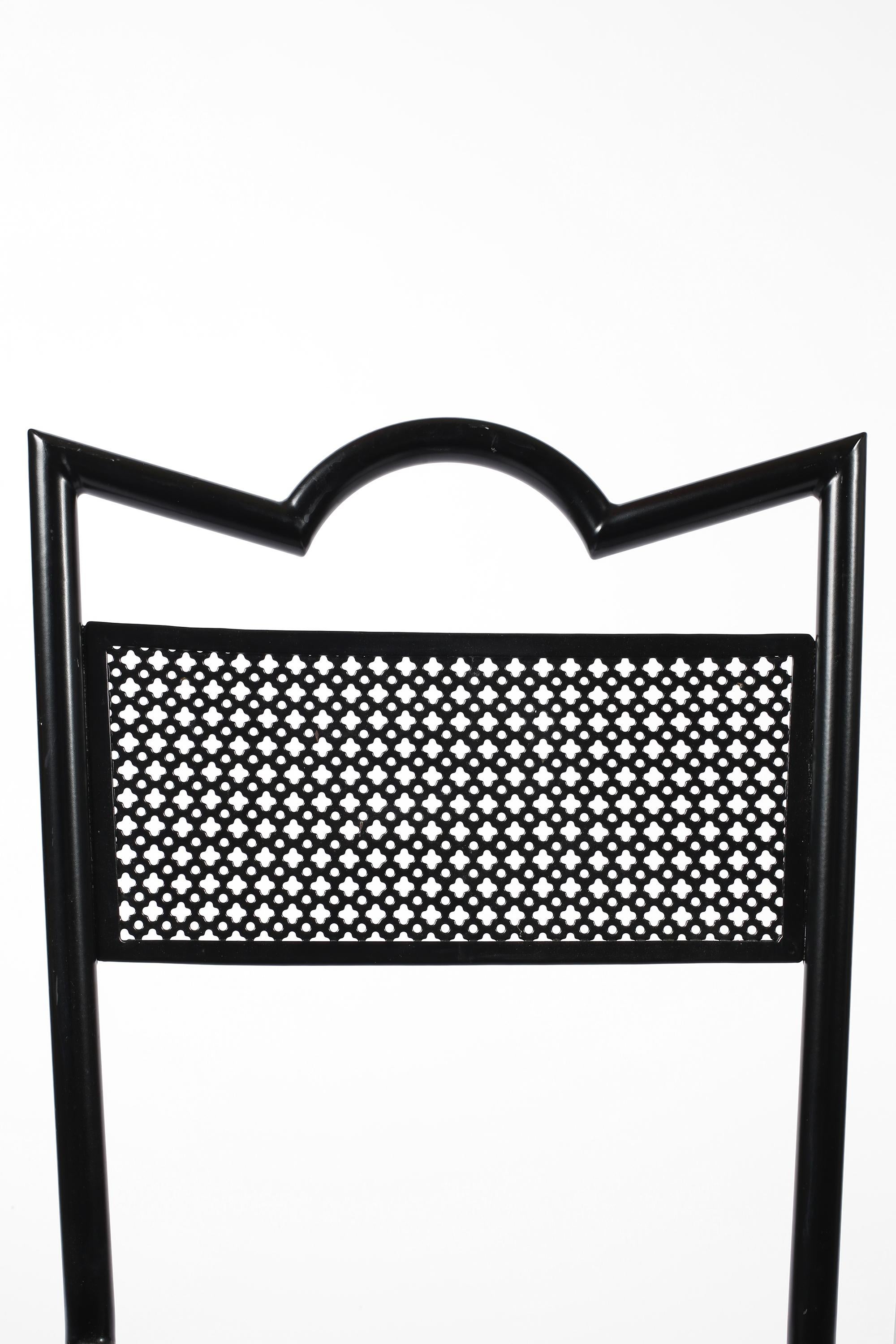 French Midcentury Mathieu Matégot 'Tube' Perforated Steel Chair For Sale 8