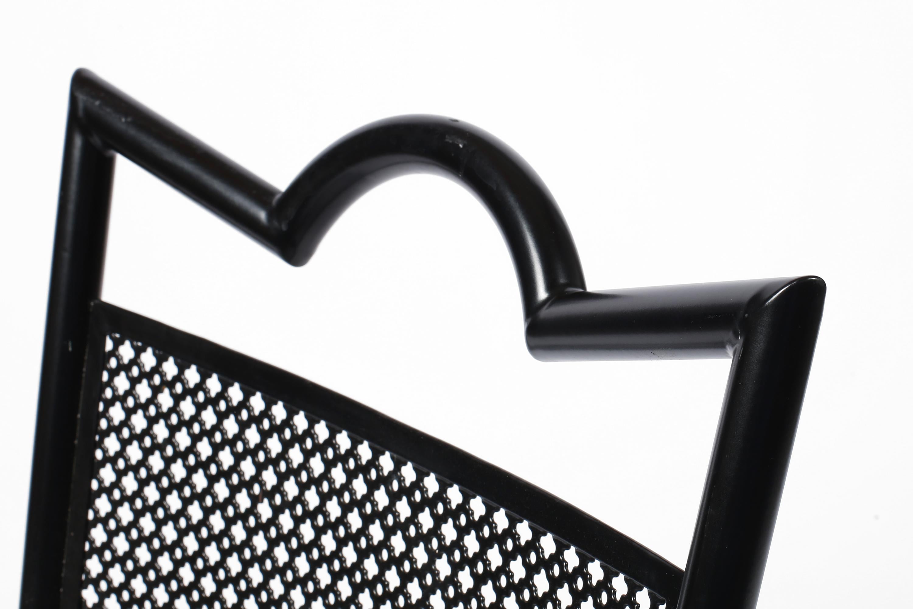 French Midcentury Mathieu Matégot 'Tube' Perforated Steel Chair For Sale 10